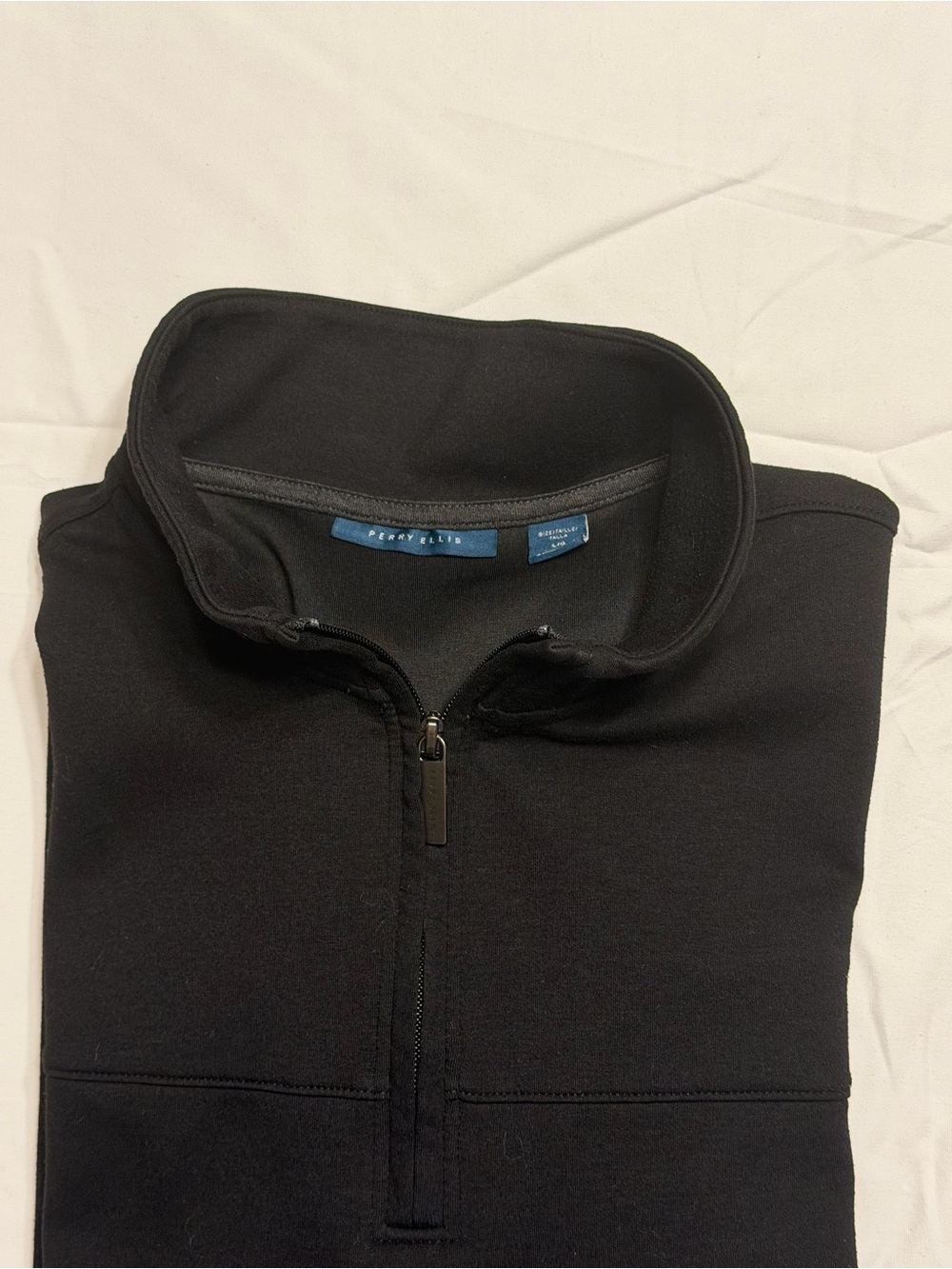 Perry Ellis Men’s Black Half-Zip Pullover Large